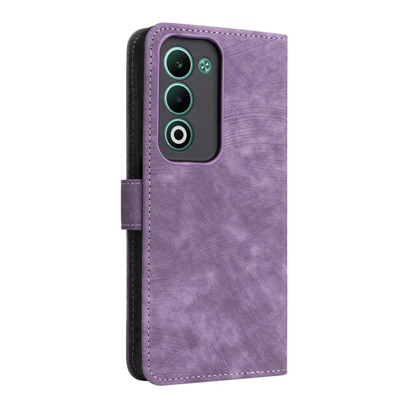 For Oppo A5 5G / 4G / A5m Case Wallet RFID Blocking PU Leather Phone Cover Stand with Strap - Purple