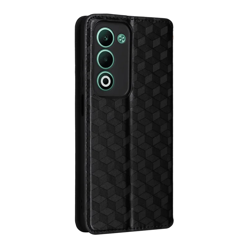 Pour Oppo A5 5G / 4G / A5m Étui Portefeuille en Cuir Imprimé Losange - Noir