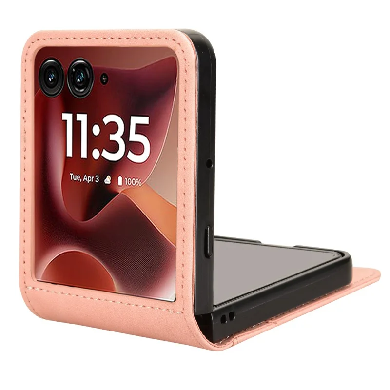 Funda para Motorola Razr 60 Ultra 5G / Razr Ultra 2025 5G con Diseño Separable, Ranura para Tarjetas, Cuero + Funda de Teléfono de PC - Rosa