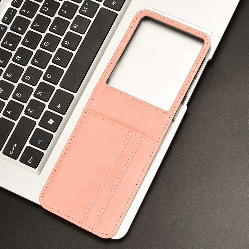 Funda para Motorola Razr 60 Ultra 5G / Razr Ultra 2025 5G con Diseño Separable, Ranura para Tarjetas, Cuero + Funda de Teléfono de PC - Rosa