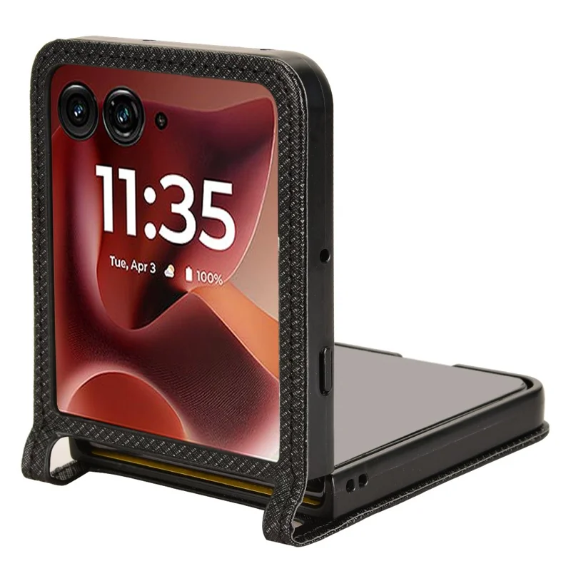 Funda para Motorola Razr 60 Ultra 5G / Razr Ultra 2025 5G de Cuero PU con Textura de Diamante y Ranura para Tarjeta - Negro