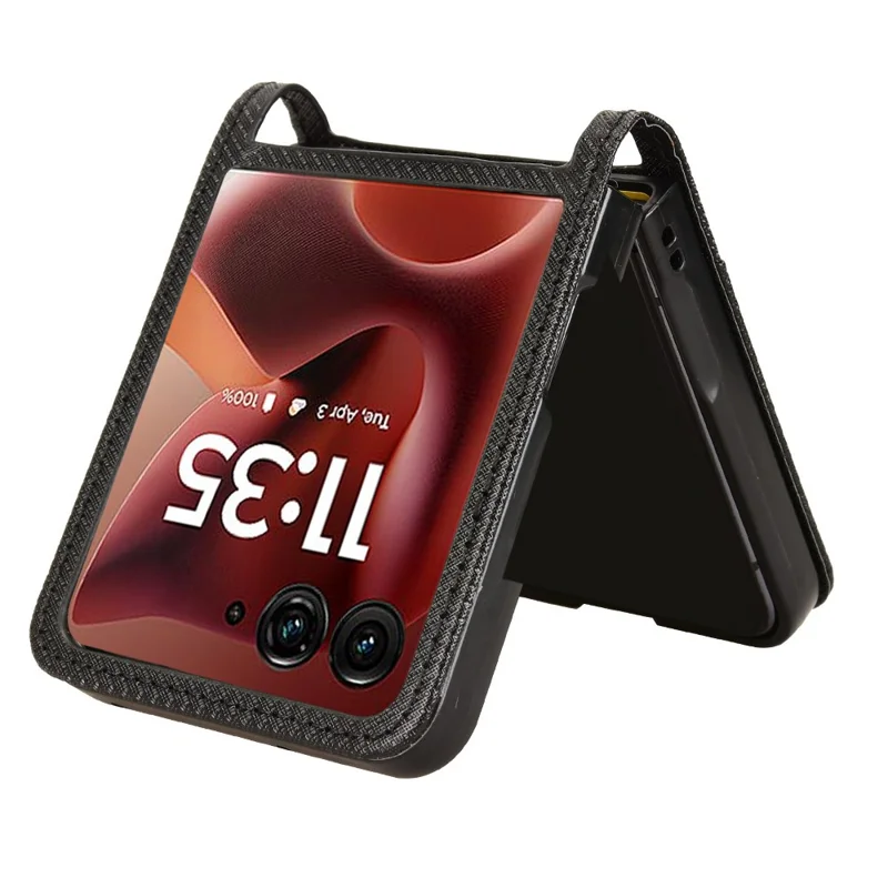 Funda para Motorola Razr 60 Ultra 5G / Razr Ultra 2025 5G de Cuero PU con Textura de Diamante y Ranura para Tarjeta - Negro