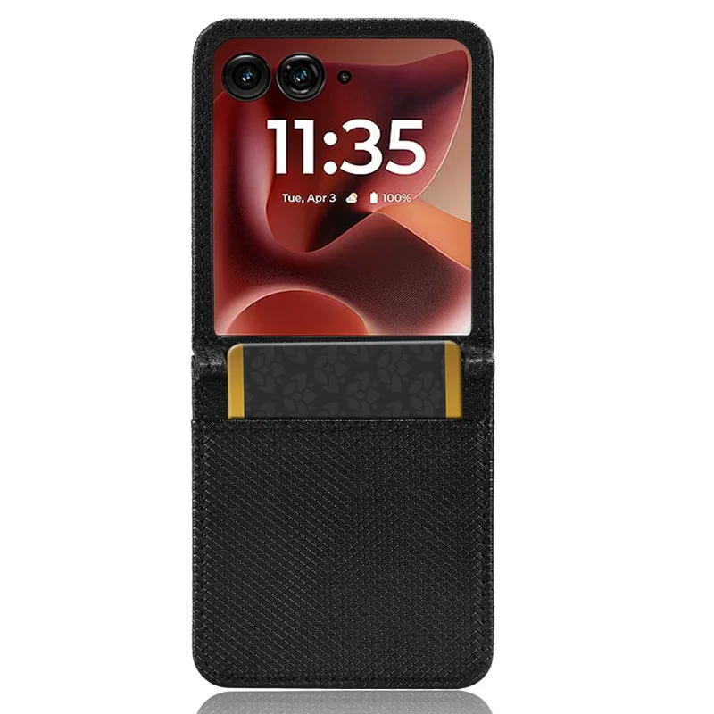 Funda para Motorola Razr 60 Ultra 5G / Razr Ultra 2025 5G de Cuero PU con Textura de Diamante y Ranura para Tarjeta - Negro