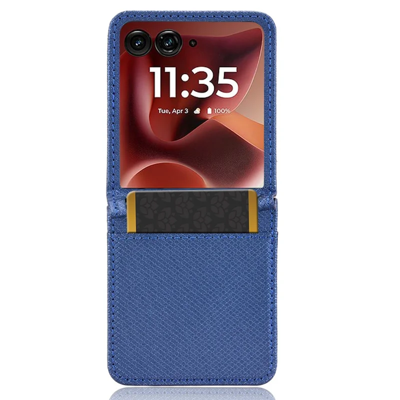 Чехол для Motorola Razr 60 Ultra 5G / Razr Ultra 2025 5G из искусственной кожи с diamond-текстурой и отделением для карт - Синий