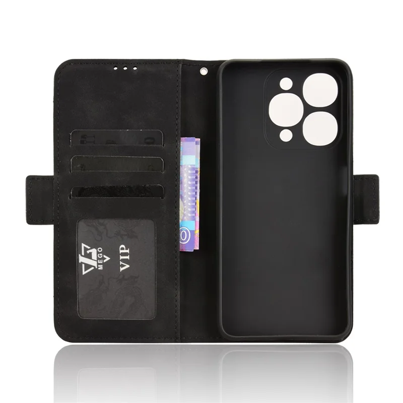 Custodia in pelle per itel A90 4G con portafoglio e più slot per schede - Nero