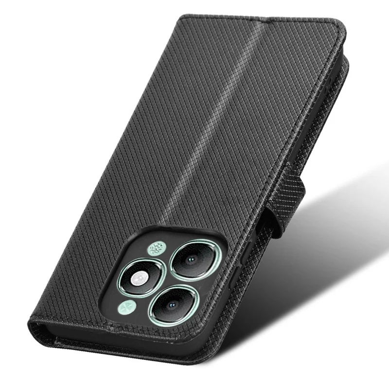 Étui portefeuille en cuir avec sangle pour itel A90 4G - Texture diamant, Housse de téléphone - Noir