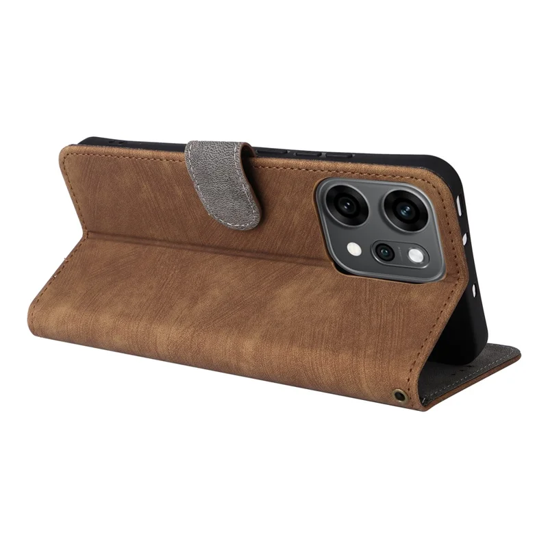 For Oppo Reno14 5G (Global) Case Wallet RFID Blocking PU Leather Phone Cover Stand with Strap - Brown
