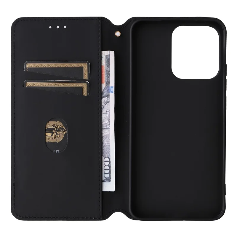 For Oppo Reno14 5G (Global) Case Wallet Rhombus Imprinted Leather Phone Cover - Black