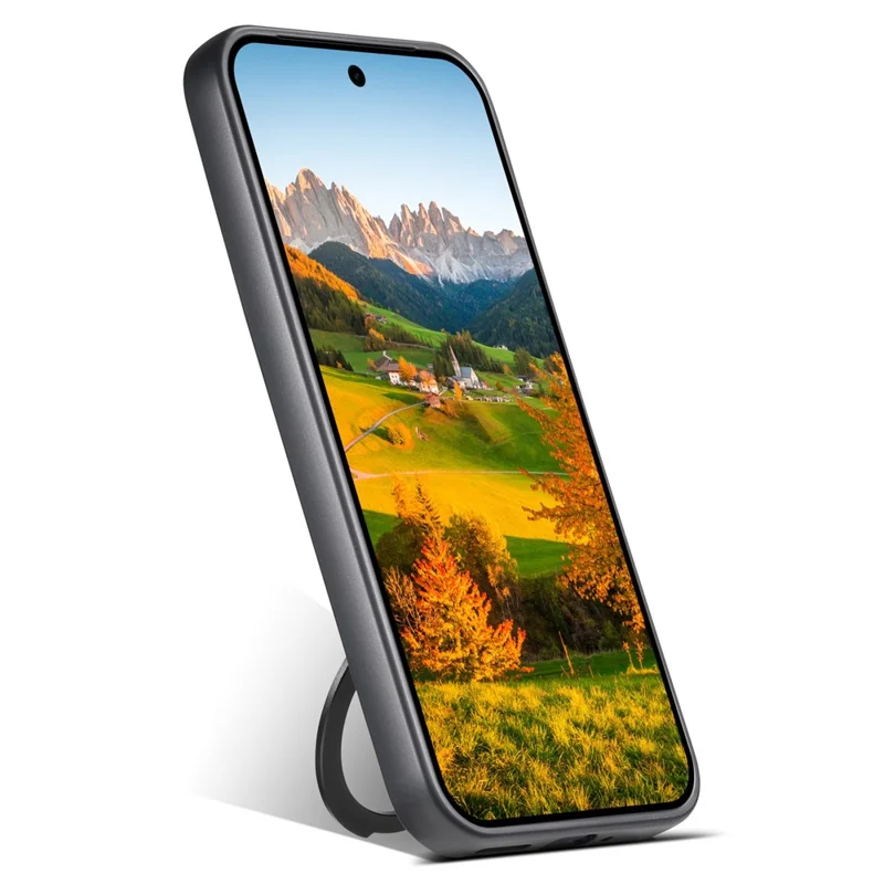 SUTENI G3 For Google Pixel 10 / 10 Pro Magnetic Case Rotating Ring Kickstand Jeans Texture PU TPU Phone Back Cover - Brown