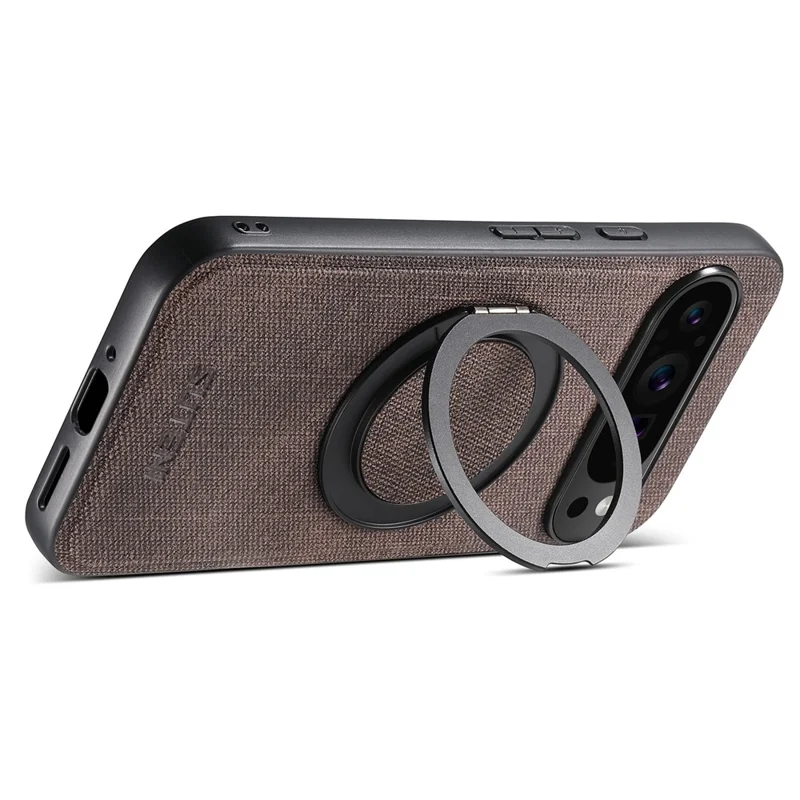 SUTENI G3 Magnetische Hülle mit drehbarem Ring und Ständer für Google Pixel 10 Pro XL - Jeansoptik TPU Rückseite - Braun