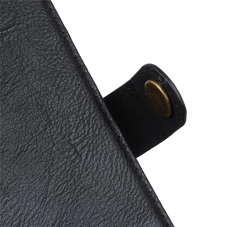 KHAZNEH for Xiaomi 12T 5G / Redmi K50 Ultra 5G / 12T Pro 5G Cowhide Texture PU Leather Wallet Case Foldable Stand Phone Full Protection Shell - Black