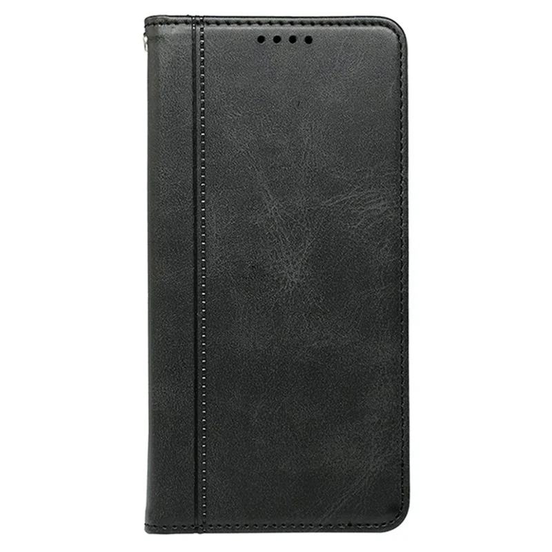 Per Xiaomi Redmi A5 4G (171,7mm) / Poco C71 4G Cover con Chiusura Magnetica Nascosta in Pelle con Texture di Vitello - Nero