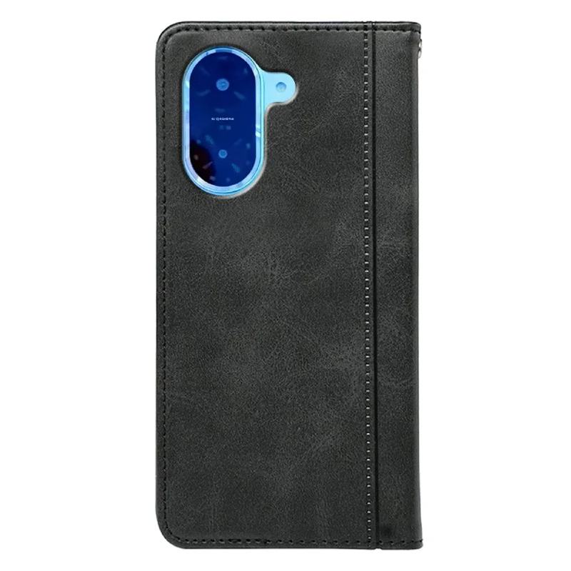 Per Xiaomi Redmi A5 4G (171,7mm) / Poco C71 4G Cover con Chiusura Magnetica Nascosta in Pelle con Texture di Vitello - Nero