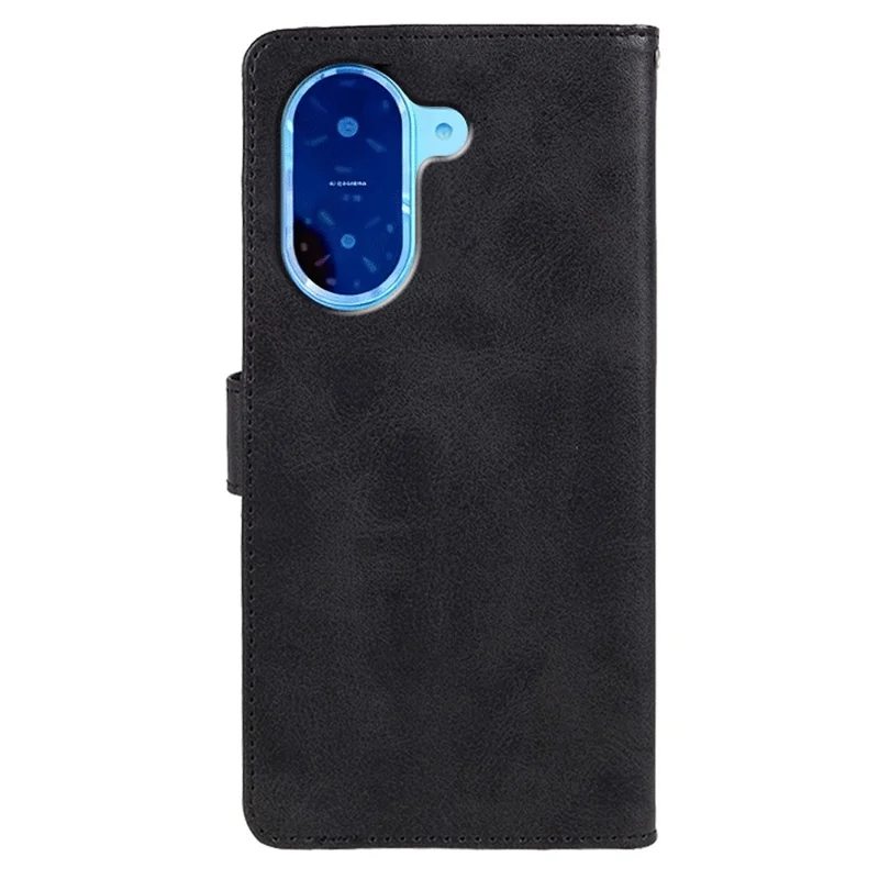 Para Xiaomi Redmi A5 4G (171,7 mm) / Capa Poco C71 4G Textura de Bezerro Carteira de Couro PU com Alça de Pulso - Preto