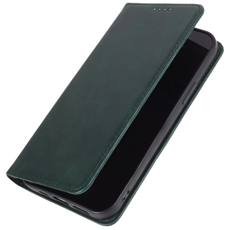Para Xiaomi Redmi A5 4G (171,7mm) / Poco C71 4G Capa de Couro PU Magnética Resistente para Celular com Textura de Bezerro - Verde
