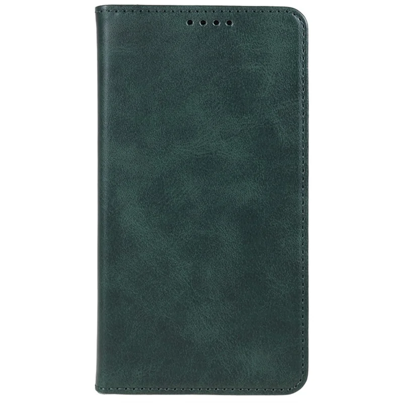 Para Xiaomi Redmi A5 4G (171,7mm) / Poco C71 4G Capa de Couro PU Magnética Resistente para Celular com Textura de Bezerro - Verde