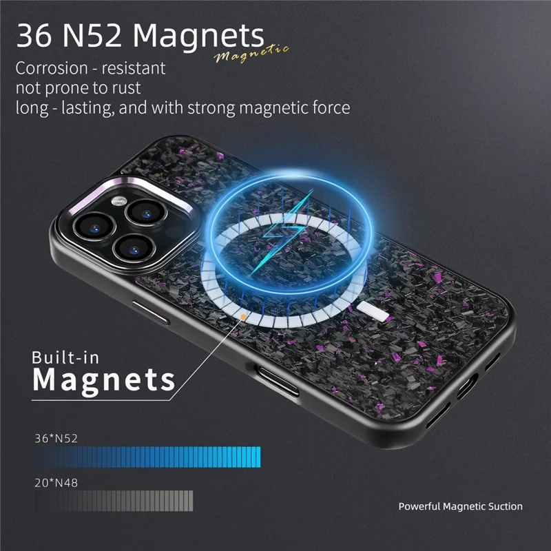 For iPhone 16 Pro Magnetic Case Forged Texture Aramid Fiber + TPU Phone Cover with Metal Lens Frame - Red Lens Frame + Red