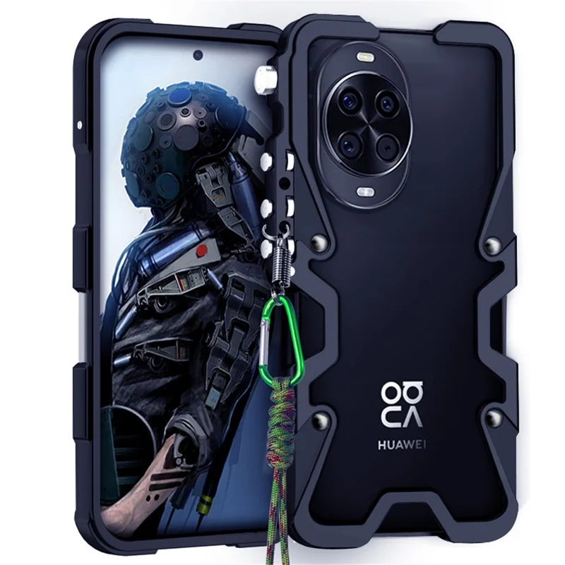 Coque Bumper pour Huawei nova 14 Pro 5G en Alliage d'Aluminium avec Coque de Protection Métallique et Lanière - Noir