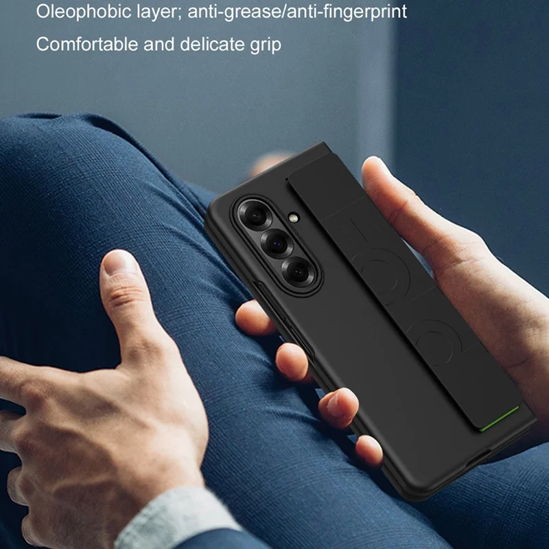 Для чехла Samsung Galaxy Z Fold7 5G с ремешком на запястье, твердый ПК с резиновым покрытием - - Фиолетовый