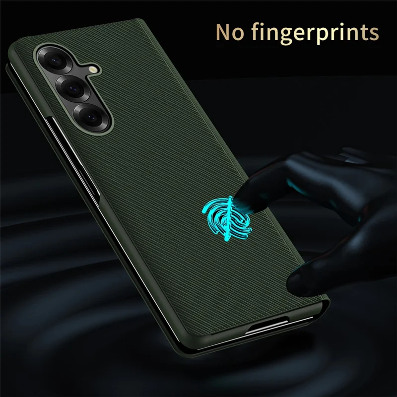 Funda para Samsung Galaxy Z Fold7 5G Textura de Kevlar Cuero + Soporte de PC - Verde