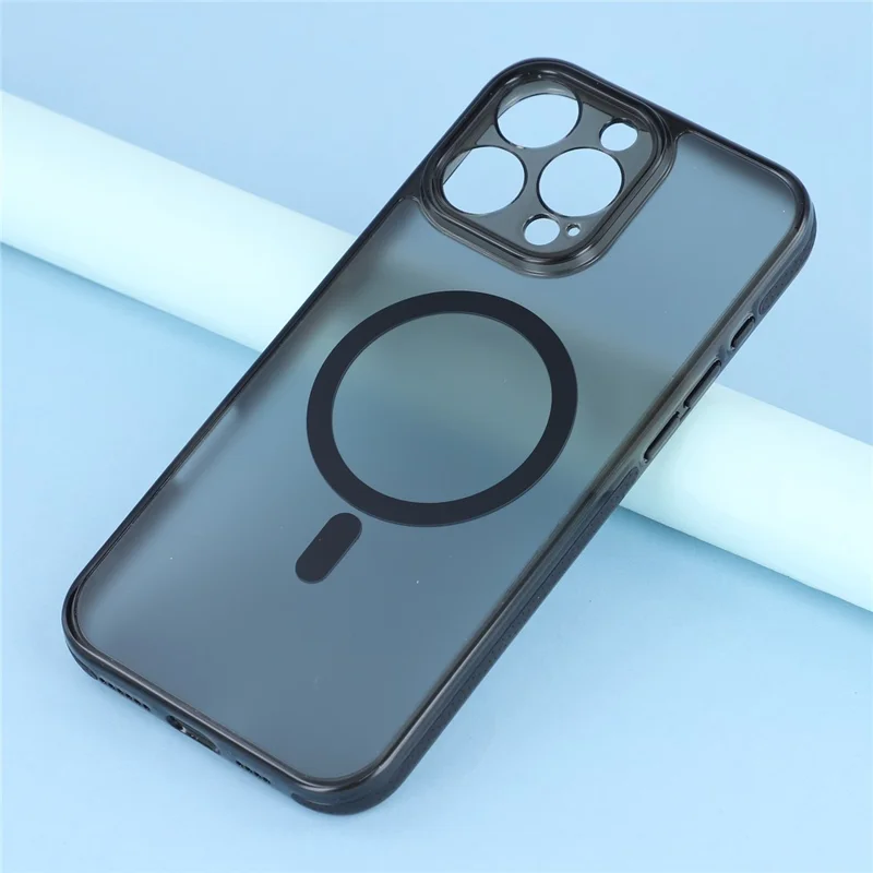X-LEVEL Funda Magnética para iPhone 16 Pro Max Carcasa de PC y TPU Transparente - Negro Transparente
