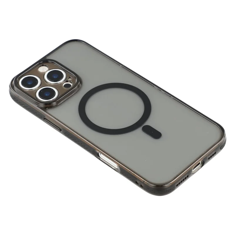 X-LEVEL Funda magnética para iPhone 16 Pro Carcasa trasera de teléfono transparente de PC TPU - Negro transparente