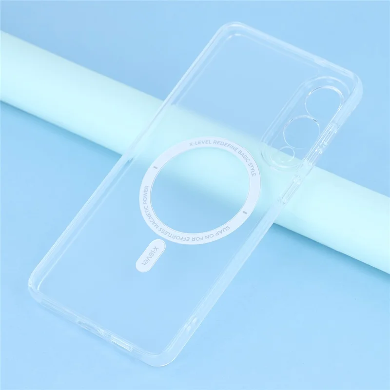 X-LEVEL For Samsung Galaxy S25 Edge Magnetic Case PC TPU Translucent Phone Back Cover - Transparent