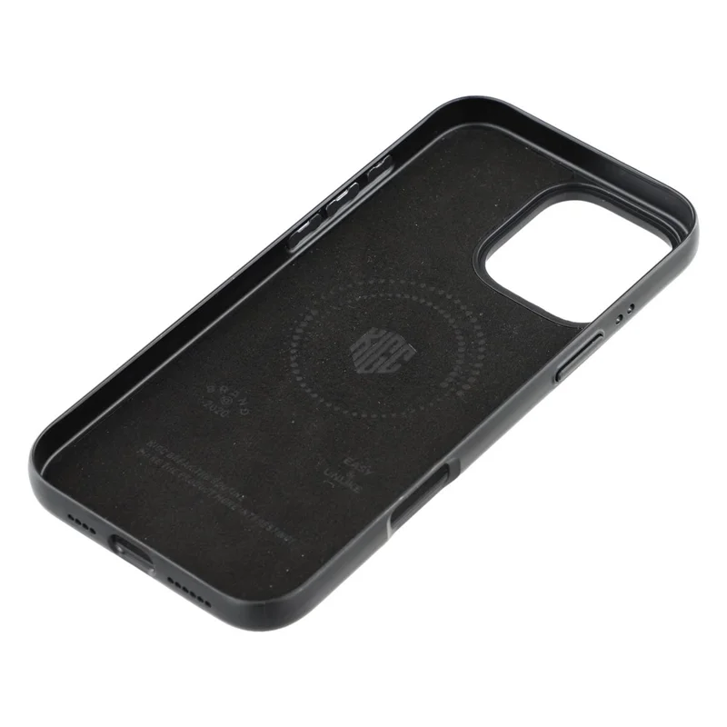 KIGC Para iPhone 16 Pro Capa Magnética de PC + PU com Suporte e Forro Macio - Preto