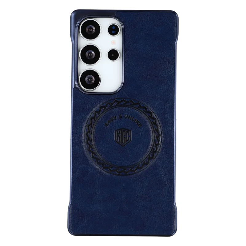 KIGC For Samsung Galaxy S25 Ultra Magnetic Case Electroplating PC + PU Phone Back Cover - Blue