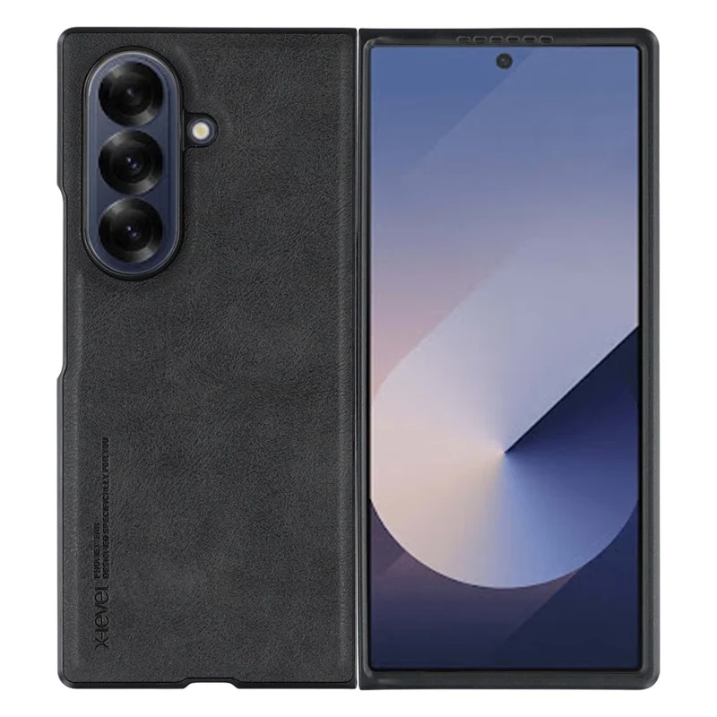 X-LEVEL Bojue-3 Serie Cover per Samsung Galaxy Z Fold7 5G Custodia in Pelle con PC+TPU - Nero