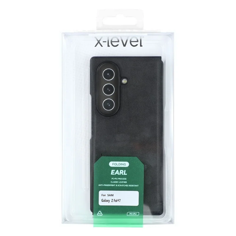 X-LEVEL Bojue-3 Serie Cover per Samsung Galaxy Z Fold7 5G Custodia in Pelle con PC+TPU - Nero