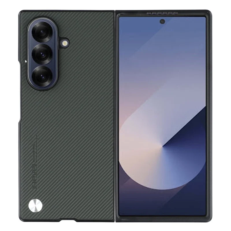 X-LEVEL Pour Samsung Galaxy Z Fold7 5G Étui Texture Fibre de Carbone Cuir PU + PC Coque de Téléphone - Vert