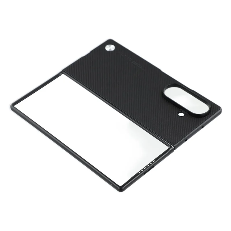 X-LEVEL For Samsung Galaxy Z Fold7 5G Case Carbon Fiber Texture PU Leather + PC Phone Cover - Black