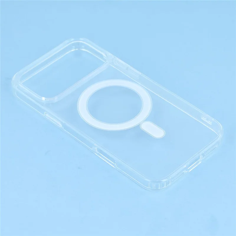 Capa para iPhone 17 Pro Max Compatível com MagSafe TPU + Acrílico Capa de Telefone Transparente
