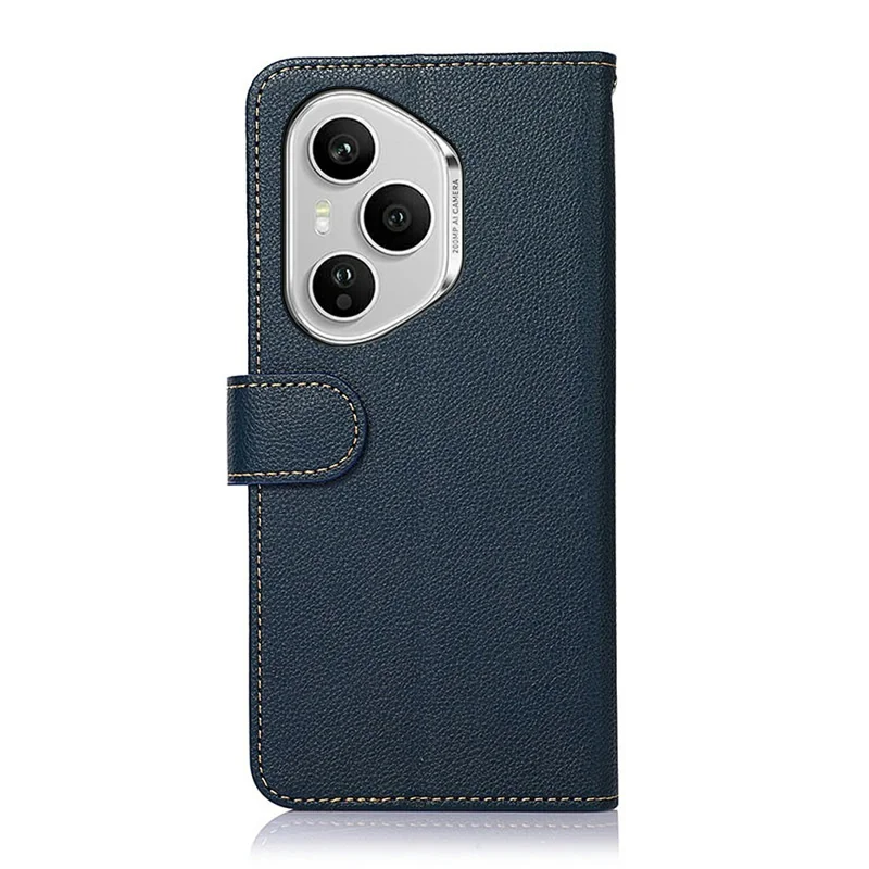 KHAZNEH Pour Honor 400 Pro 5G (Global) Étui Portefeuille Bloquant RFID en Cuir PU avec Lanière - Bleu