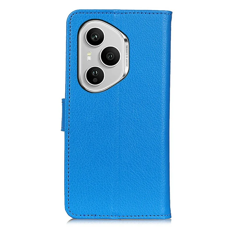 For Honor 400 Pro 5G (Global) Wallet Case PU Leather Phone Cover Litchi Texture - Blue