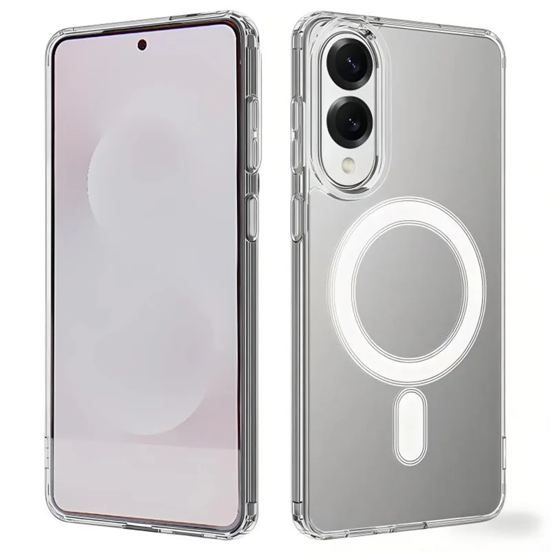 WANLONFENG LM2 Series For Samsung Galaxy S25 Edge Clear Case Compatible with MagSafe Phone Cover (Big Lens Hole)