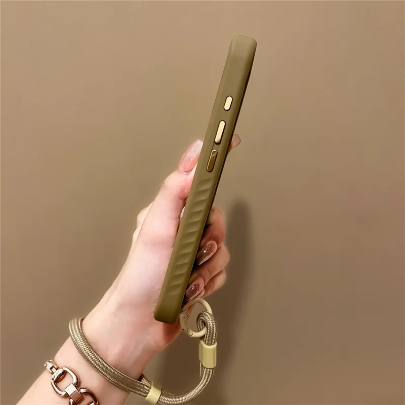 Voor iPhone 16 Pro hoesje Magnetisch hoesje met bandje PC + TPU Stootvaste telefoonhoes - Zwart