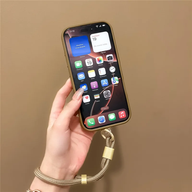 Voor iPhone 16 Pro hoesje Magnetisch hoesje met bandje PC + TPU Stootvaste telefoonhoes - Saflaai