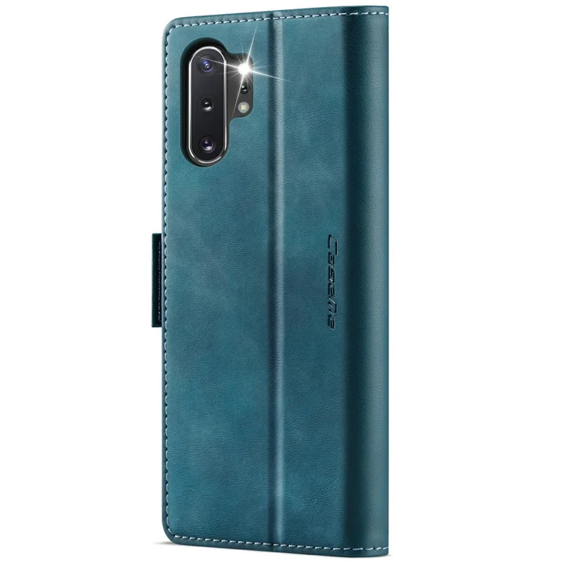 CASEME 033 Series For Samsung Galaxy Note10+ 5G  /  4G Case RFID Blocking Wallet Stand Calf Texture Leather Phone Cover - Blue