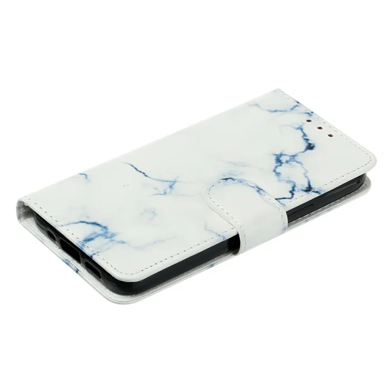 Чехол-книжка для iPhone 17 с рисунком под мрамор, кожаный кошелек с флип-крышкой - Белый мрамор