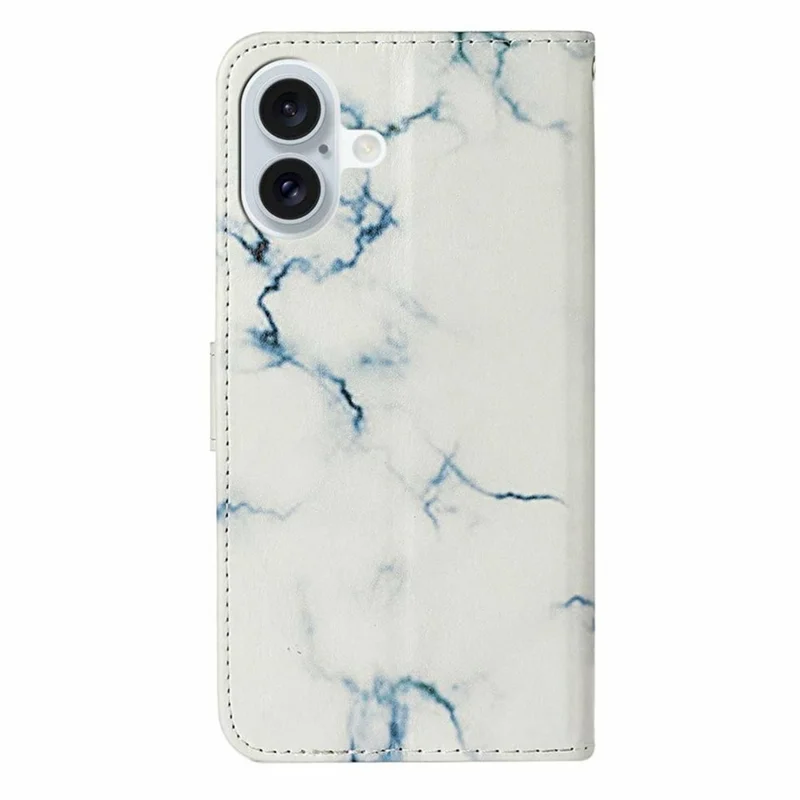 Чехол-книжка для iPhone 17 с рисунком под мрамор, кожаный кошелек с флип-крышкой - Белый мрамор
