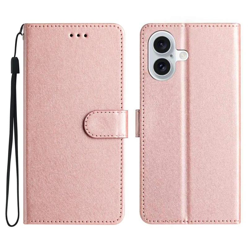 Étui portefeuille en cuir pour iPhone 17 avec fermeture magnétique - Or rose