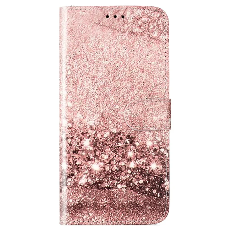 For iPhone Air Stand Case Marble Painted Folio Flip Leather Wallet Phone Cover - Rose Gold Marble