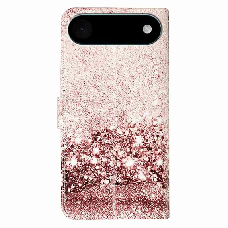 For iPhone Air Stand Case Marble Painted Folio Flip Leather Wallet Phone Cover - Rose Gold Marble