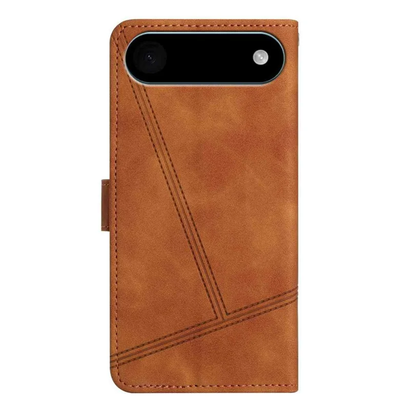 Per iPhone 17 Air Case Flip Custodia in pelle retrò Copertina del telefono con linee impresse - Marrone