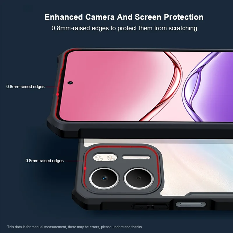 Funda XUNDD para Oppo A5x 5G / 4G Antideslizante TPU + Carcasa Trasera Transparente de Acrílico