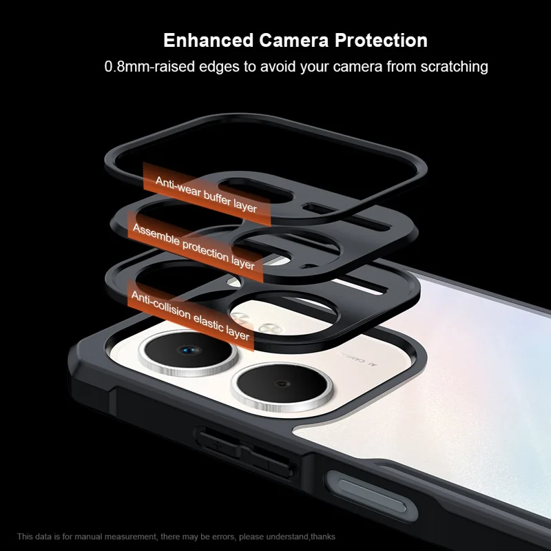 Funda XUNDD para Oppo A5x 5G / 4G Antideslizante TPU + Carcasa Trasera Transparente de Acrílico