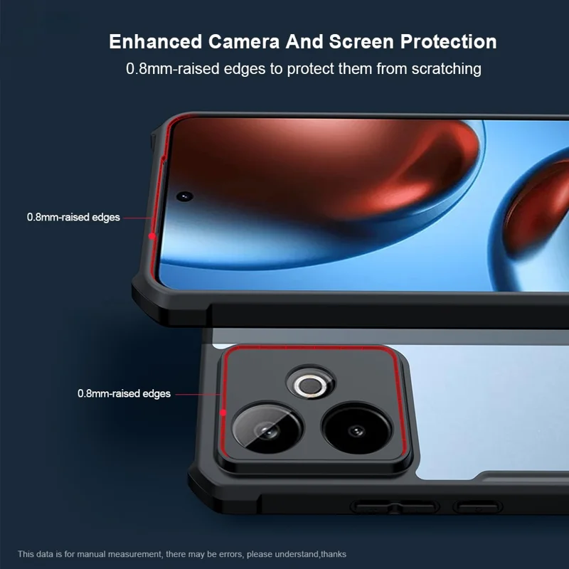 XUNDD Per Realme GT 7T 5G / GT 7 5G Cover Antiurto TPU + Acrilico Trasparente Posteriore per Cellulare