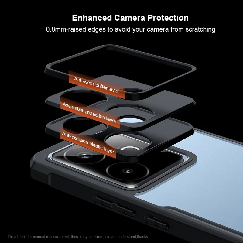 XUNDD Per Realme GT 7T 5G / GT 7 5G Cover Antiurto TPU + Acrilico Trasparente Posteriore per Cellulare